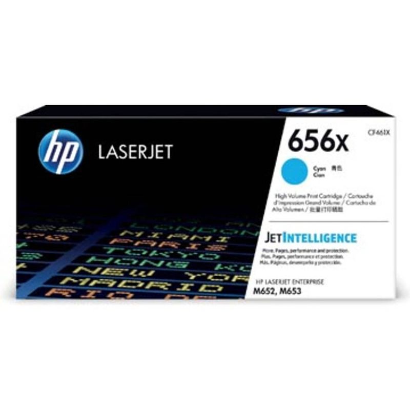 Foto van Hp toner 656x cyaan, 22.000 pagina's - oem: cf461x