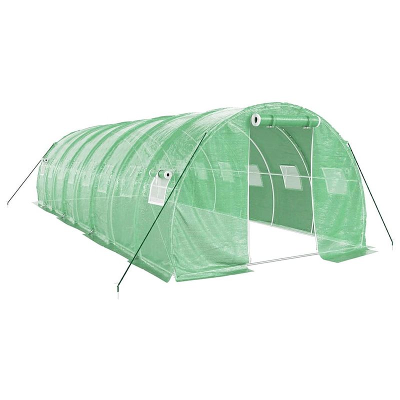 Foto van The living store broeikas - pe en gegalvaniseerd staal - 8 x 3 x 2 m - groen