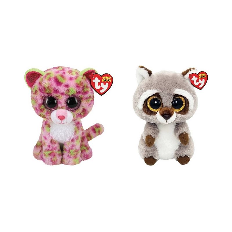 Foto van Ty - knuffel - beanie boo's - lainey leopard & racoon