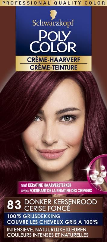 Foto van Schwarzkopf poly color crème haarverf 83 donker kersenrood