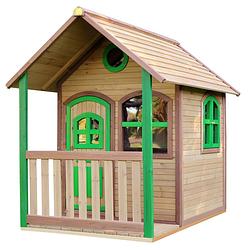 Foto van Axi alex speelhuis van fsc hout speelhuisje voor de tuin / buiten in bruin & groen