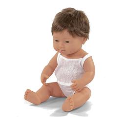Foto van Miniland babypop jongen met vanillegeur 38 cm wit pakje