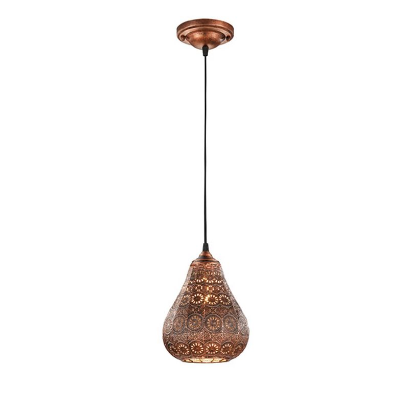 Foto van Vintage hanglamp jasmin - metaal - bruin