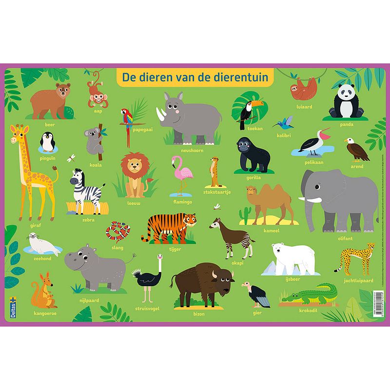 Foto van Deltas onderlegger de dierentuin junior 47,5 x 32 cm pvc