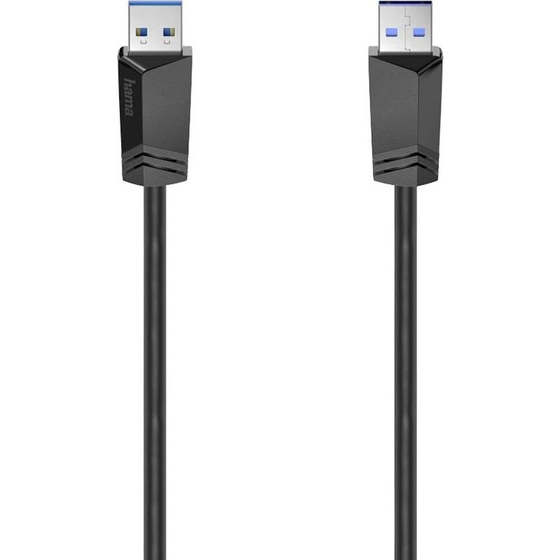 Foto van Hama usb-kabel usb 3.2 gen1 (usb 3.0 / usb 3.1 gen1) usb-a stekker 1.50 m zwart 00200624