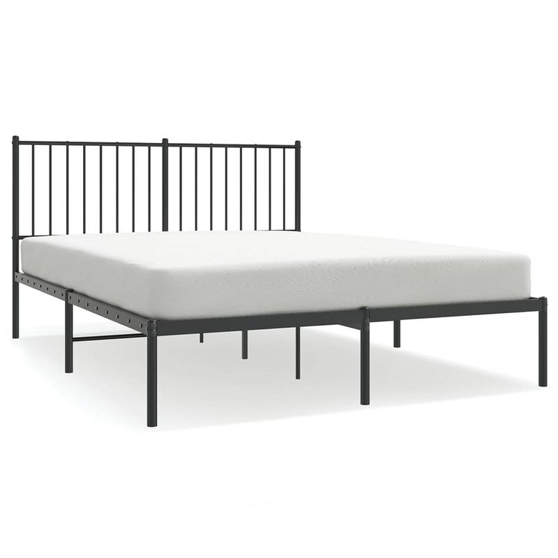 Foto van The living store bedframe klassiek metaal - 196x142x90.5cm - robuust - zwart