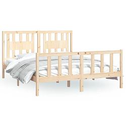 Foto van The living store bedframe grenenhout - king size - 205.5 x 155.5 x 69.5 cm - natuurlijk materiaal