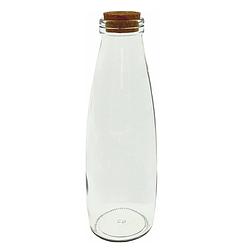 Foto van Fles met kurk - ideaal voor o.a. bed & breakfast of horeca - waterfles melkfles of sapfles - 500ml - 3 stuks