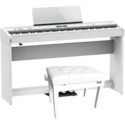 Foto van Roland fp-60x-wh digitale piano wit + onderstel + pedaal-unit + pianobank wit