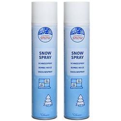 Foto van 2x sneeuwspray/spuitsneeuw bussen 400 ml - decoratiesneeuw