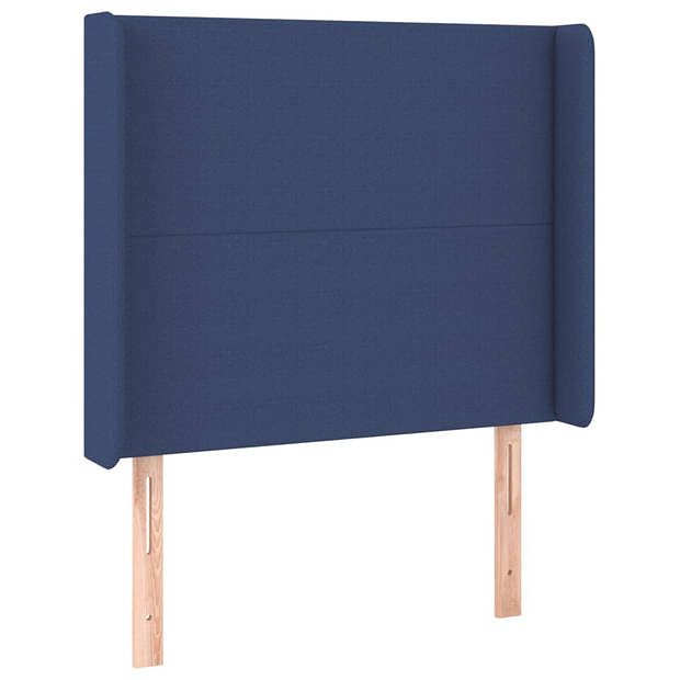 Foto van Vidaxl hoofdbord met randen 93x16x118/128 cm stof blauw