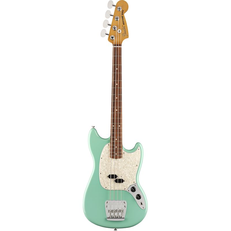 Foto van Fender vintera 60s mustang bass sea foam green pf met gigbag