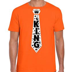 Foto van Oranje koningsdag t-shirt - king stropdas - heren xl - feestshirts