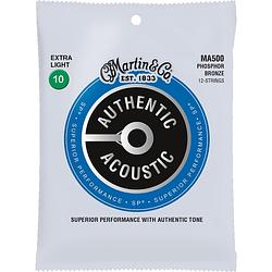 Foto van Martin strings ma500 authentic sp phosphor bronze 12-string