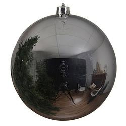 Foto van Grote raam/deur/kerstboom decoratie zilveren kerstballen 25 cm glans - kerstbal