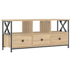 Foto van The living store industriële tv-kast - 102 x 33 x 45 cm - sonoma eiken