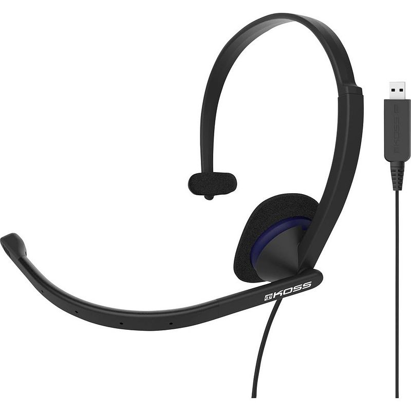 Foto van Koss cs195 on ear headset kabel computer zwart ruisonderdrukking (microfoon)