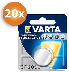 Foto van Varta cr2032 knoopcel batterij - 20 stuks voordeelverpakking