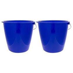 Foto van 2x blauwe emmers 5 liter - emmers