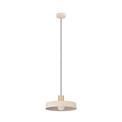 Foto van Eglo valdiola hanglamp - e27 - ø 36 cm - beige/goud - staal