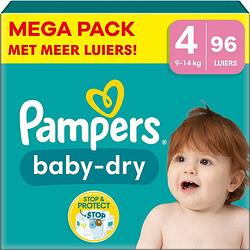 Foto van Pampers - baby dry - maat 4 - mega pack - 96 stuks - 9/14 kg