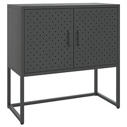 Foto van Vidaxl dressoir 75x35x75 cm staal antracietkleurig