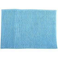 Foto van Msv badkamerkleed/badmat voor op de vloer - lichtblauw - 60 x 90 cm - microvezel - badmatjes