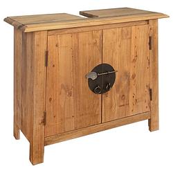 Foto van The living store retro houten badkamerset - 70 x 32 x 63 cm - gerecycled massief grenenhout