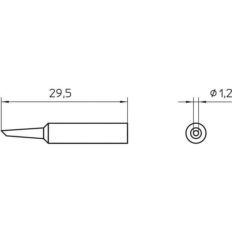 Foto van Weller xnt 4 soldeerpunt ronde vorm, afgeschuind 45° grootte soldeerpunt 1.2 mm inhoud: 1 stuk(s)