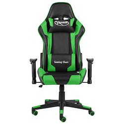 Foto van The living store gamingstoel - luxe opvallende stoel - ergonomisch en comfortabel - groen/zwart - 68 x 69 x (123-133)