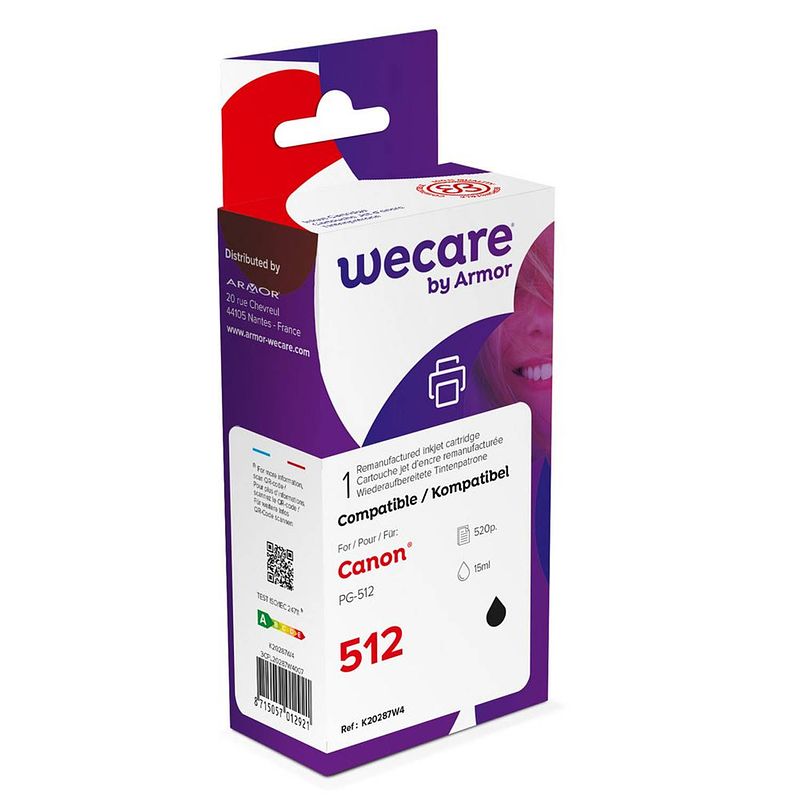 Foto van Wecare cartridge canon pg-512 zwart