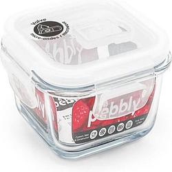 Foto van Pebbly - vershoudbox, borosilicaat glas, vierkant, 320 ml - pebbly