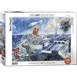 Foto van Eurographics puzzel le bouquet de paris - marc chagall - 1000 stukjes