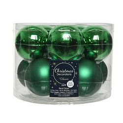 Foto van Kerstbal glas d6cm h.groen 10st