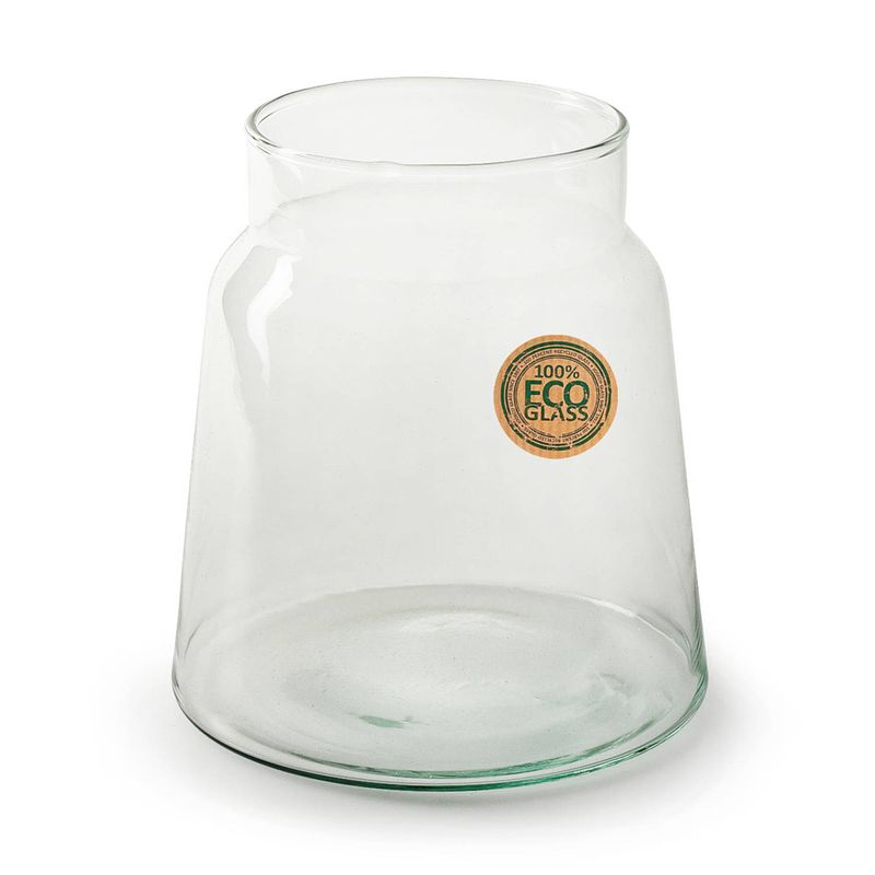 Foto van Bloemenvaas - eco glas transparant - h20 x d14.5 cm - vazen