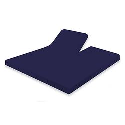 Foto van Elegance splittopper hoeslaken jersey katoen stretch - donker blauw 180x210/220cm