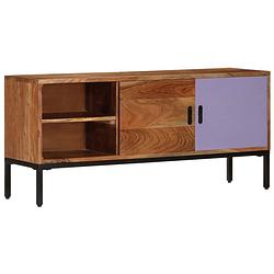 Foto van The living store houten televisiekast - vintage design - massief acaciahout - honingbruin - 110x30x50cm