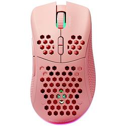 Foto van Deltaco gaming pm80 gaming-muis draadloos, kabelgebonden optisch pink 64000 dpi verlicht, oplaadbaar