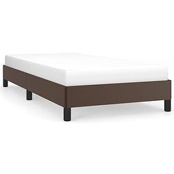 Foto van The living store bedframe bruin - kunstleer - multiplex - 203x93x25 cm - geschikt voor 90x200 cm matras - duurzaam