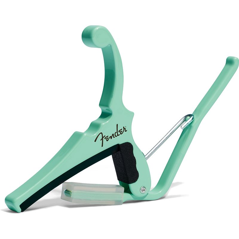 Foto van Kyser x fender quick-change electric capo surf green capo voor elektrische gitaar