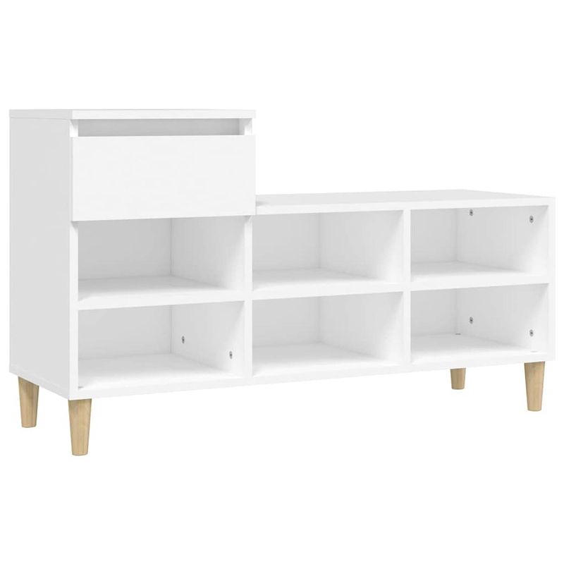 Foto van The living store schoenenkast - - meubilair - 102 x 36 x 60 cm - wit