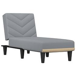 Foto van The living store chaise longue verstelbaar - lichtgrijs 55x140x70cm - ademende stof - multiplex