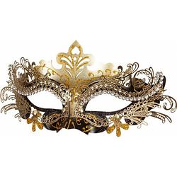 Foto van Venetiaans verkleed oogmasker zwart/goud - verkleedmaskers