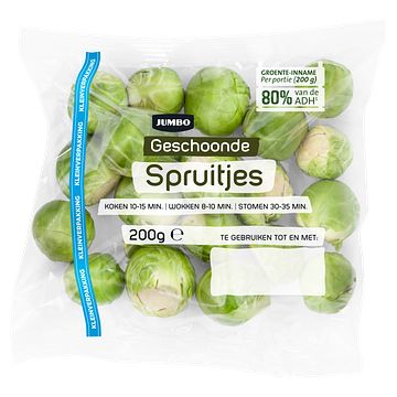 Foto van Jumbo geschoonde spruitjes kleinverpakking 200g