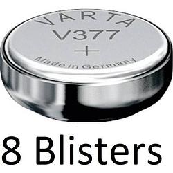 Foto van 8 stuks (8 blisters a 1 st) varta knoopcel batterij sr626 sw/sr66 sw/v377 single-use zilver-oxide