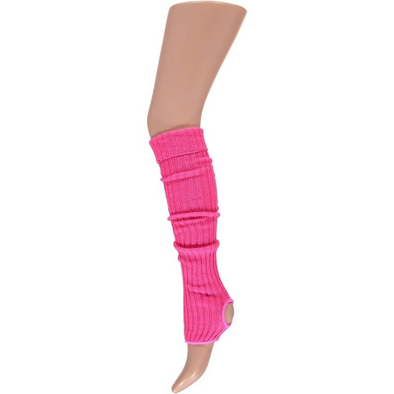 Foto van Neon roze beenwarmers met hielgat - verkleed beenwarmers