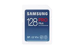 Foto van Samsung pro plus sd card 128gb sd-kaart wit