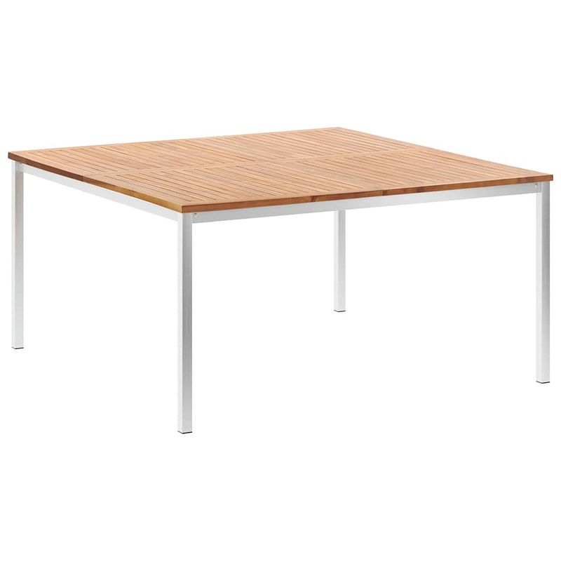 Foto van Vidaxl tuintafel 150x150x75 cm massief acaciahout en roestvrij staal