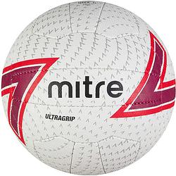 Foto van Mitre netbal ultragrip rubber wit/paars/rood maat 5