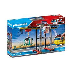 Foto van Playmobil city action - portaalkraan met containers (70770)